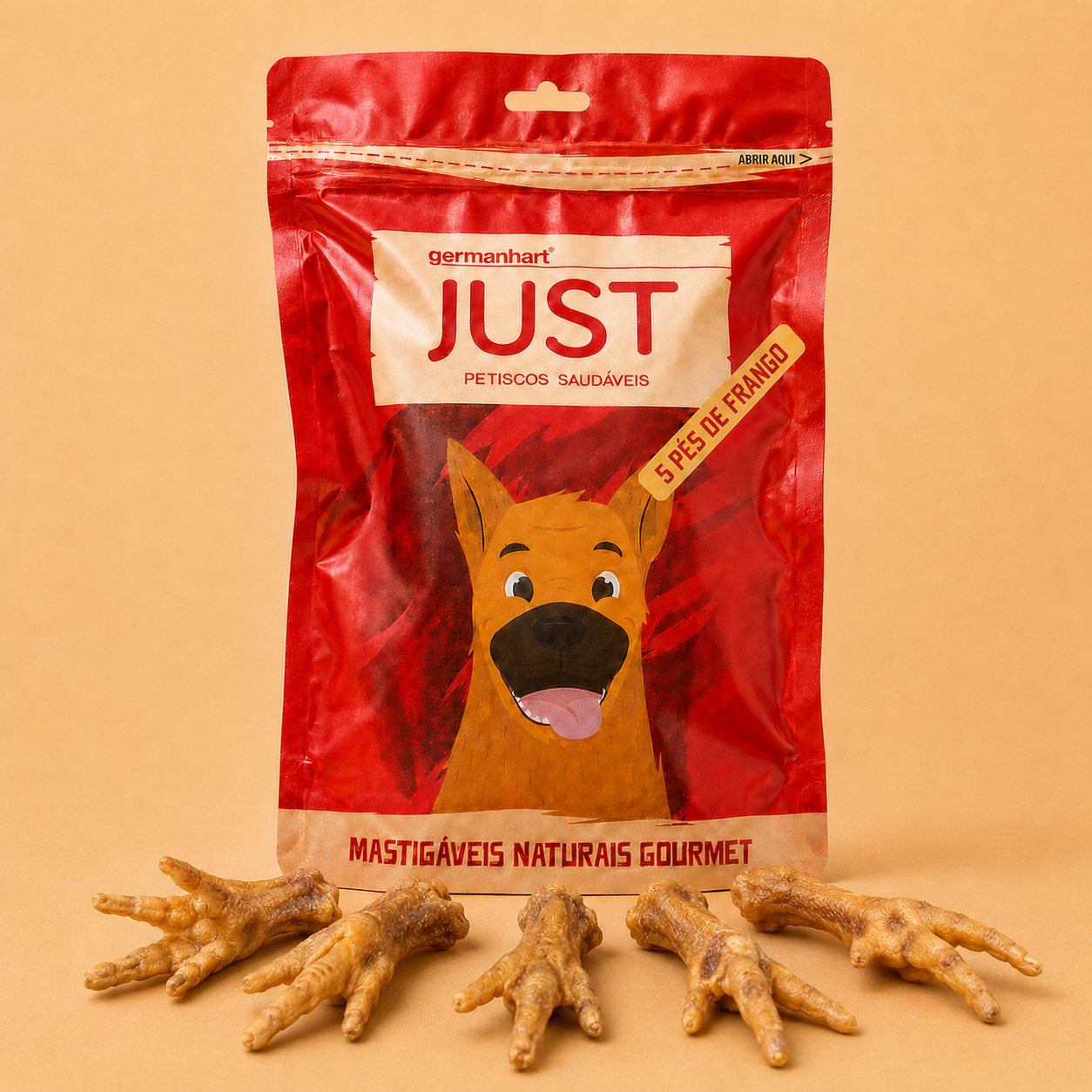 Pé de Frango Natural para Cães 5 Unidades Mastigável